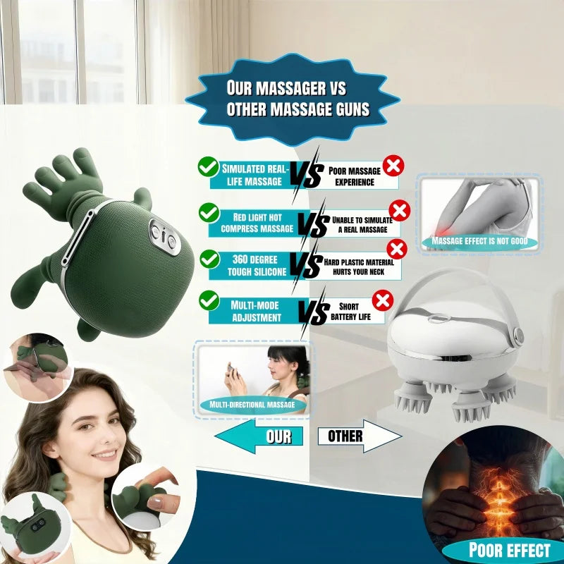 Neck Massager 2025  Electric Shoulder & Cervical Massage Deep Tissue Body Massager Almost Real Person Massager