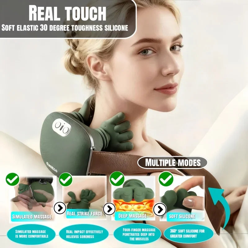 Neck Massager 2025  Electric Shoulder & Cervical Massage Deep Tissue Body Massager Almost Real Person Massager